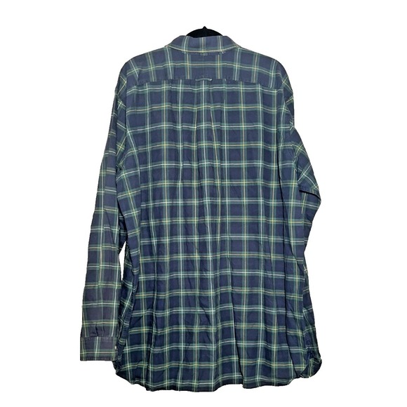 Ralph Lauren Shirt Men's 2XLT Blue Green Plaid Long Sleeve Pocket - Picture 2 of 4